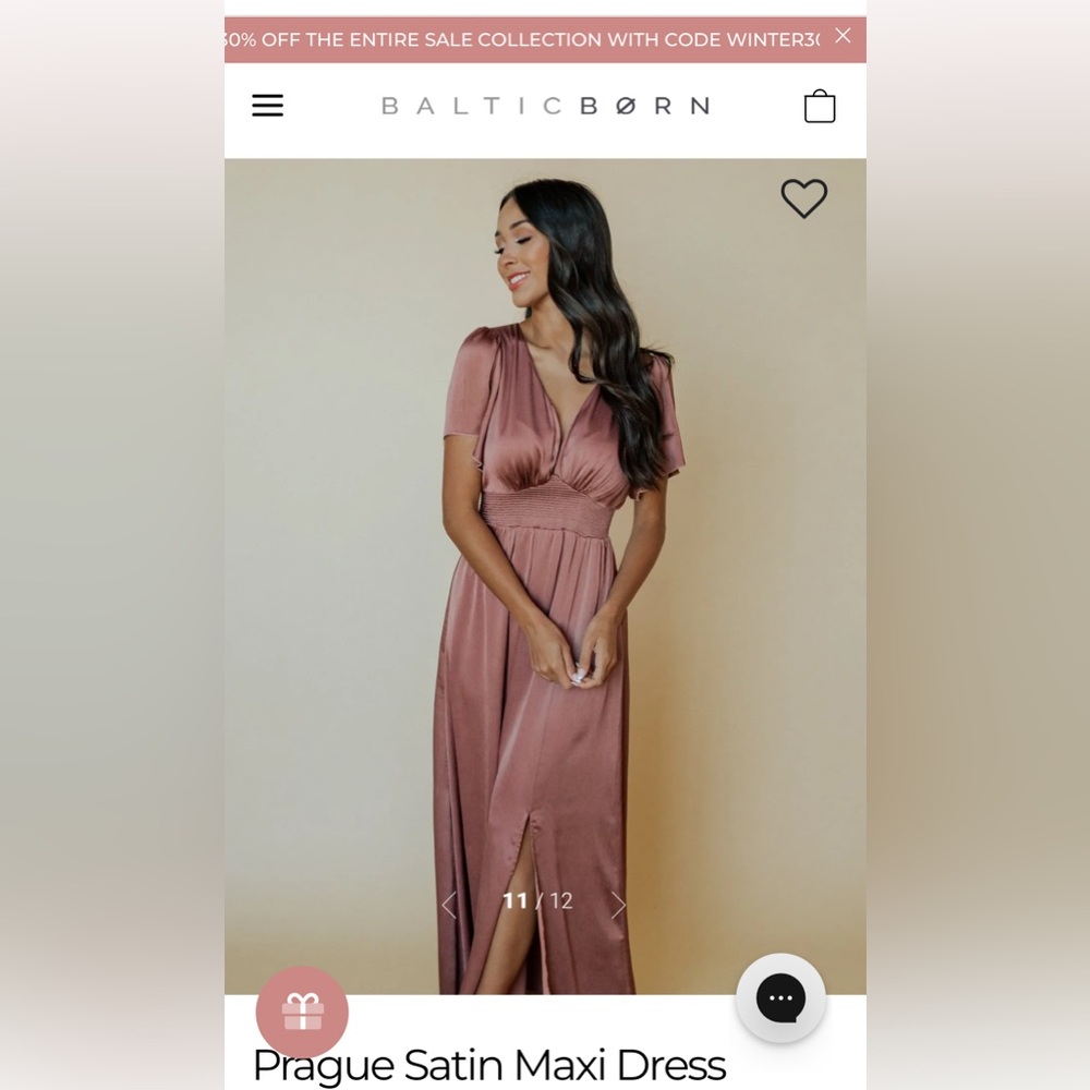 NWT Baltic Born Prague Satin Maxi Dress